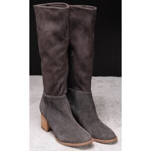 Blondo Brown Suede Tall Boots Waterproof Block Heel Stacked Womens Size 8
